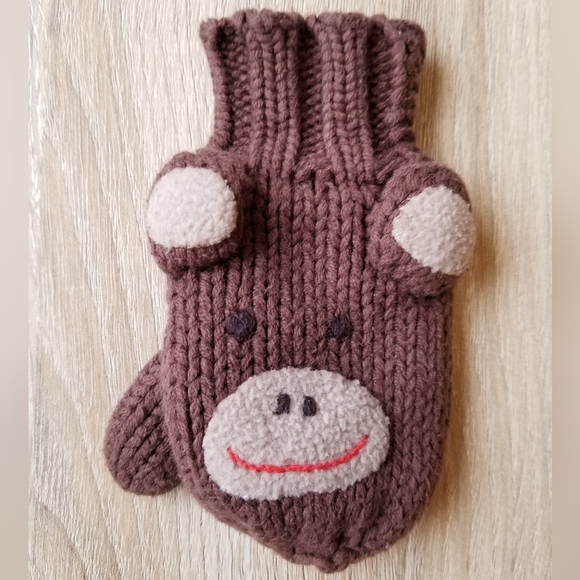 2011 vguc Mini Boden 12-24 months knit monkey hat & gloves FREAKING ADORABLE! - Picture 12 of 14
